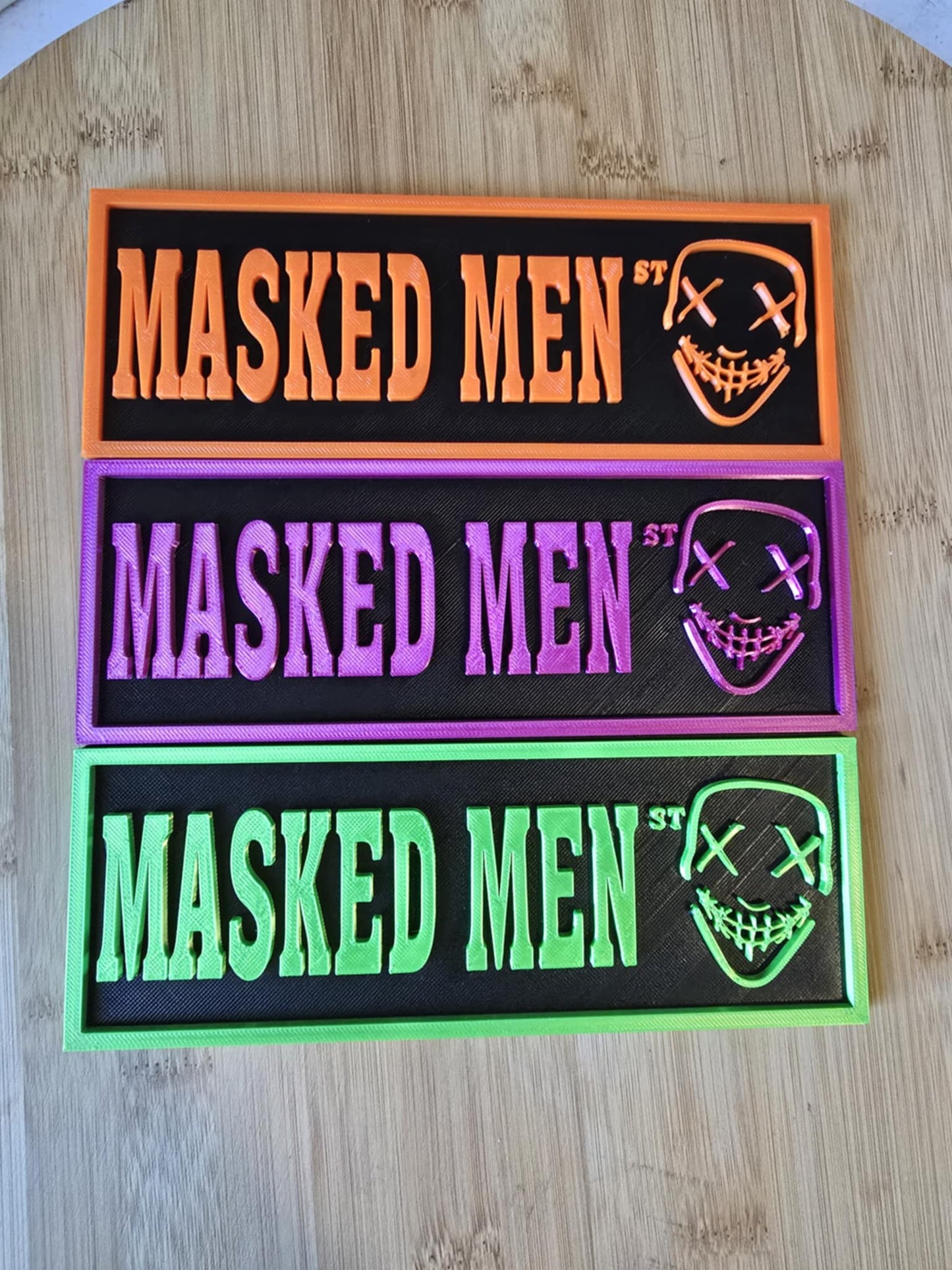 Shelf Sign - Masked Men St